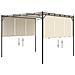 Gazebo Da Giardino Con Tenda Laterale 3x3x2,25m Crema - Foto miniatura 5