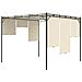 Gazebo Da Giardino Con Tenda Laterale 3x3x2,25m Crema - Foto miniatura 6