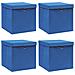 Scatole Con Coperchi 4 Pz Blu 32x32x32 Cm In Tessuto - Foto miniatura 1