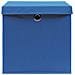 Scatole Con Coperchi 4 Pz Blu 32x32x32 Cm In Tessuto - Foto miniatura 4