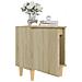 Comodino con Gambe in Legno Massello Rovere Sonoma 40x35x50cm - Foto miniatura 4