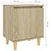 Comodino con Gambe in Legno Massello Rovere Sonoma 40x35x50cm - Foto miniatura 8