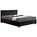 Newington Struttura Letto Imbottita Nera Con Contenitore 140x190 Cm - Foto miniatura 3