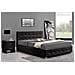 Newington Struttura Letto Imbottita Nera Con Contenitore 140x190 Cm - Foto miniatura 1