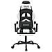 Sedia Da Gaming Con Poggiapiedi Nero E Bianco In Similpelle - Foto miniatura 3