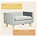 Divanetto per Cani e Gatti Stile Scandinavo con Cuscino Imbottito in Velluto e Legno, 64x45x36cm, Grigio - Foto miniatura 6