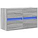 Mobile TV a Parete con Luci LED Grigio Sonoma 80x31x45 cm - Foto miniatura 8
