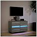 Mobile TV a Parete con Luci LED Grigio Sonoma 80x31x45 cm - Foto miniatura 10