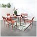 Bergame Set Di 6 Sedie Tavolo Da Pranzo In Terracotta - Foto miniatura 3