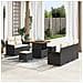 Set di divani da giardino  8 pezzi con cuscini in polirattan nero e acacia, Divano da giardino 2 posti  con cuscini in polirattan nero, Set da pranzo da giardino  3 pezzi con cuscini in polirattan nero e acacia - Foto miniatura 2