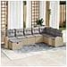 Set di Divani da Giardino da 8 Pezzi con Cuscini Beige Rattan Polietilene - Foto miniatura 2