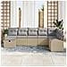 Set di Divani da Giardino da 8 Pezzi con Cuscini Beige Rattan Polietilene - Foto miniatura 3