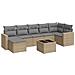 Set Divano da Giardino 8 pz con Cuscini Beige in Polyrattan - Foto miniatura 1