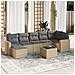 Set Divano da Giardino 8 pz con Cuscini Beige in Polyrattan - Foto miniatura 2