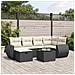 Set Divani da Giardino con Cuscini 7pz Nero Polyrattan - Foto miniatura 2