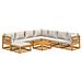 Set Salotto Giardino 9pz Cuscini Grigio Chiaro Legno Massello - Foto miniatura 1