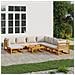 Set Salotto Giardino 9pz Cuscini Grigio Chiaro Legno Massello - Foto miniatura 2