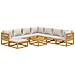 Set Salotto Giardino 9pz Cuscini Grigio Chiaro Legno Massello - Foto miniatura 3