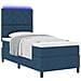 Letto a Molla con Materasso e Luce LED Blu 100x200 cm Tessuto - Foto miniatura 1
