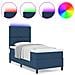 Letto a Molla con Materasso e Luce LED Blu 100x200 cm Tessuto - Foto miniatura 4