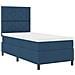 Letto a Molla con Materasso e Luce LED Blu 100x200 cm Tessuto - Foto miniatura 6