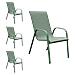 Set Di 4 Sedie Marbella In Textilene Verde Salvia - Alluminio Verde Salvia - Foto miniatura 1