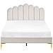 Letto Velluto Sauvian 120 X 200 Cm Bianco Sporco - Foto miniatura 4