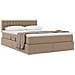 Letto con Contenitore Cappuccino 140 x 190 cm Pelle Sintetica - Foto miniatura 3