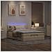 Pouf Letto con Materasso e LED Crema 140x190 cm - Foto miniatura 3