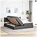 Letto con Contenitore Grigio scuro 200 x 200 cm Pelle Sintetica - Foto miniatura 4