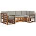Set divani con cuscino 6 pcs Grigio Naturale e Chiaro - Foto miniatura 1