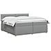 Letto box spring con materasso Grigio Chiaro 200 x 200 cm - Foto miniatura 3