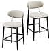 2 Sgabelli Da Bar In Tessuto Rivestiti Con Schienale 49,5x52x95 Cm Beige - Foto miniatura 1