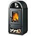 Stufa a Legna in Acciaio Potenza Termica Nominale 9 kW 258 m³ Riscaldabili Colore Nero Antracite - Foto miniatura 3