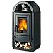 Stufa a Legna in Acciaio Potenza Termica Nominale 9 kW 258 m³ Riscaldabili Colore Nero Antracite - Foto miniatura 4