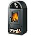 Stufa a Legna in Acciaio Potenza Termica Nominale 9 kW 258 m³ Riscaldabili Colore Nero Antracite - Foto miniatura 1