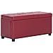 Cassapanca 87,5 Cm Rosso Vino In Similpelle - Foto miniatura 1