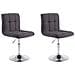 Set 2 Sedie Lounge Design Palma V2 - Coppia Sedie Sgabello Girevoli Imbottite in Tessuto Trapunto H 41-55 cm Nero - Foto miniatura 1