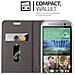 Custodia Compatibile Con Htc One M8 In Grigio Nero - Coperchio Protettiva Con Chiusura Magnetica, Funzione Stand E Tasca Per Le Carte - Foto miniatura 6
