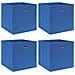 Scatole Portaoggetti con Coperchi 4 pz Blu 32x32x32 cm Tessuto - Foto miniatura 1