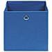 Scatole Portaoggetti con Coperchi 4 pz Blu 32x32x32 cm Tessuto - Foto miniatura 3