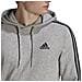 Felpa Essentials In Fleece Con Cappuccio E 3 Strisce M Gk9084 - Foto miniatura 3