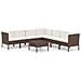 Set Divani Da Giardino 8 Pz Con Cuscini In Polyrattan Marrone - Foto miniatura 2