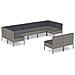 Set Divani Da Giardino 9 Pz Con Cuscini In Polyrattan Grigio - Foto miniatura 2