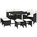 Set Da Pranzo Da Giardino 9 Pz Con Cuscini In Polyrattan Nero - Foto miniatura 5