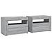 Comodini 2 pz con Luci LED Grigio Sonoma 60x35x40 cm - Foto miniatura 2