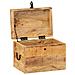 Contenitore Portaoggetti 39x28x31cm In Legno Massello Di Mango - Foto miniatura 3