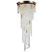 Plafoniera Contemporanea Cascade Metallo Oro 12 Luci Diffusori Vetro - Foto miniatura 1