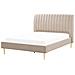 Letto Con Rete A Doghe Velluto Beige Sabbia E Oro 160 X 200 Marville - Foto miniatura 1