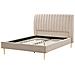 Letto Con Rete A Doghe Velluto Beige Sabbia E Oro 160 X 200 Marville - Foto miniatura 4
